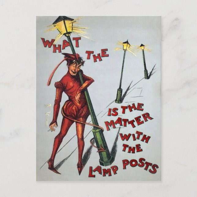 Cartão Postal Vintage Bebado Devil (Frente)