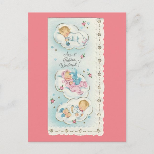 Cartão Postal Vintage "Bebês Maravilhosos" (Frente)