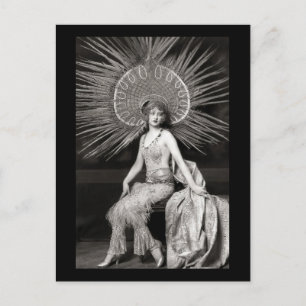 Cartão Postal Vintage Bela Dançarina Decorada