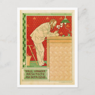 Cartão Postal Vintage belga art nouveau architect