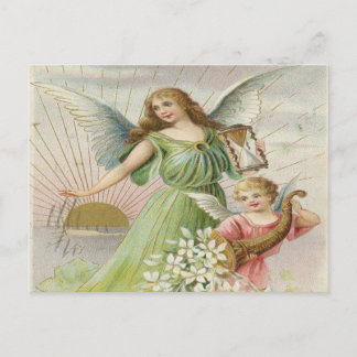 Cartão Postal Vintage, belos anjos