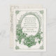 Cartão Postal Vintage - Bênção Irlandesa Gravada com Quadro Flor (Frente/Verso)