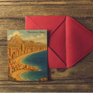 Cartão Postal Vintage Benidorm Costa Blanca Espanha
