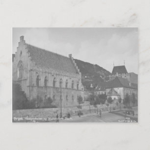 Cartão postal Vintage Bergen Haakonshallen