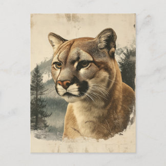 Cartão Postal Vintage Berglöwe In Winterlandschaft