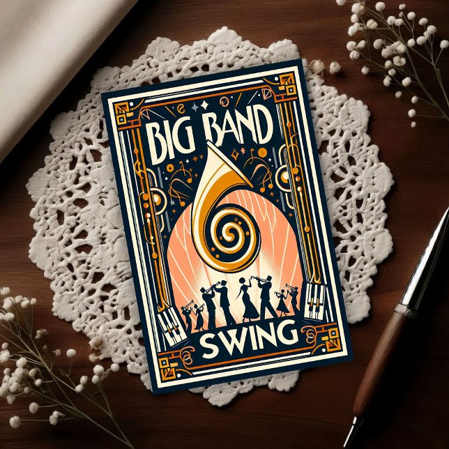Cartão Postal Vintage Big Band Swing Dance (Criador carregado)