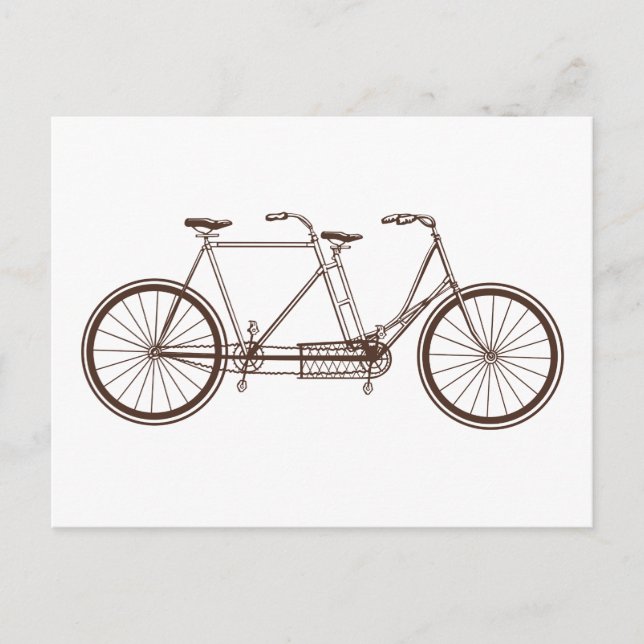Cartão Postal Vintage Bike para Dois (Frente)