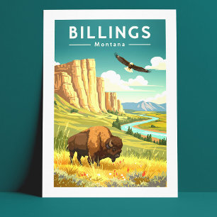 Cartão Postal Vintage Billings Montana