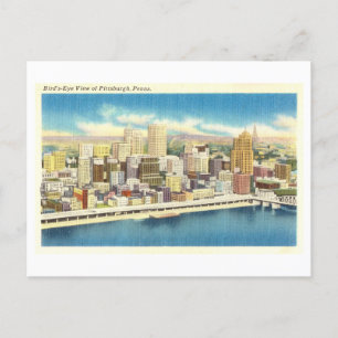 Cartão Postal Vintage Bird's-Eye View de Pittsburgh, Penn.