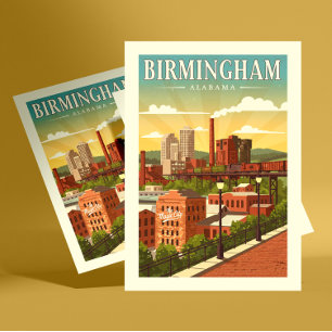 Cartão Postal Vintage Birmingham, Alabama