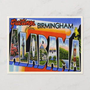 Cartão Postal Vintage Birmingham Alabama