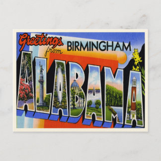 Cartão Postal Vintage Birmingham Alabama