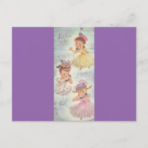 Cartão Postal Vintage Birthday Gossip Girls