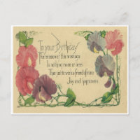 Vintage Birthday Sweet Peas