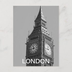 Cartão postal Vintage Black and White Big Ben Lon