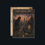 Cartão Postal Vintage Black Cat London Postcard<br><div class="desc">Send a little piece of old London with this beautiful vintage black cat postcard. Featuring elegant black cats watching over Victorian rooftops at twilight, this design blends a moody London cityscape with a charming antique French-style postcard back. Warm lights, smoky skies, and timeless details create a cozy and mysterious atmosphere...</div>