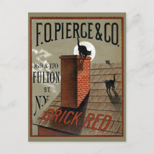 Cartão Postal Vintage Black Cats no Anúncio à Lua