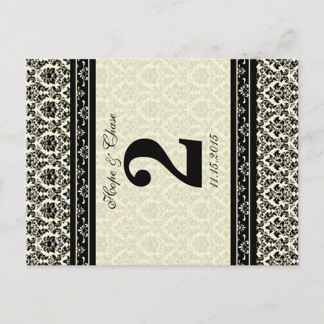 Cartão Postal Vintage Black Damask Borders (Frente)