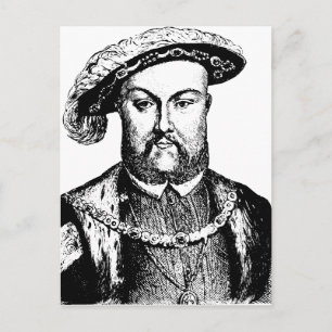 Cartão Postal Vintage Black & White King Henry, o oitavo viii