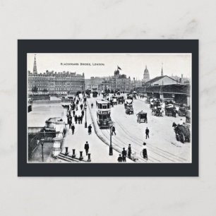 Cartão Postal Vintage Blackfriars Bridge London Inglaterra