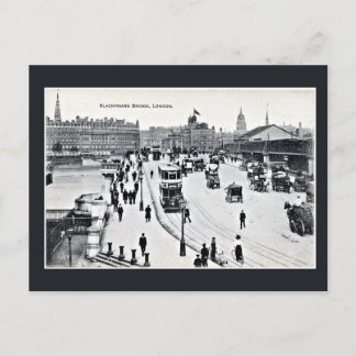 Cartão Postal Vintage Blackfriars Bridge London Inglaterra