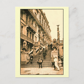 Cartão Postal Vintage Blankenberge, Escada dos Leões