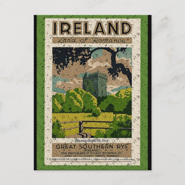 Cartão Postal Vintage Blarney Castle (Frente)