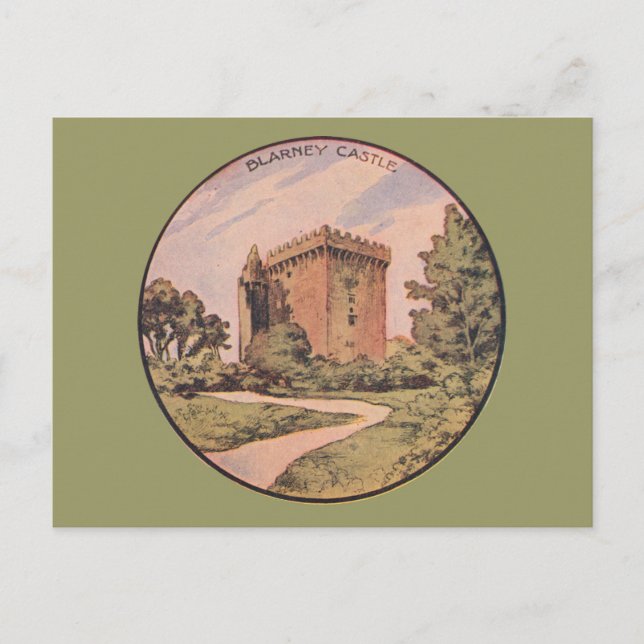 Cartão Postal Vintage Blarney Castle (Frente)