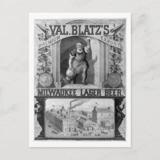 Cartão Postal Vintage Blatz's Milwaukee Lager Beer