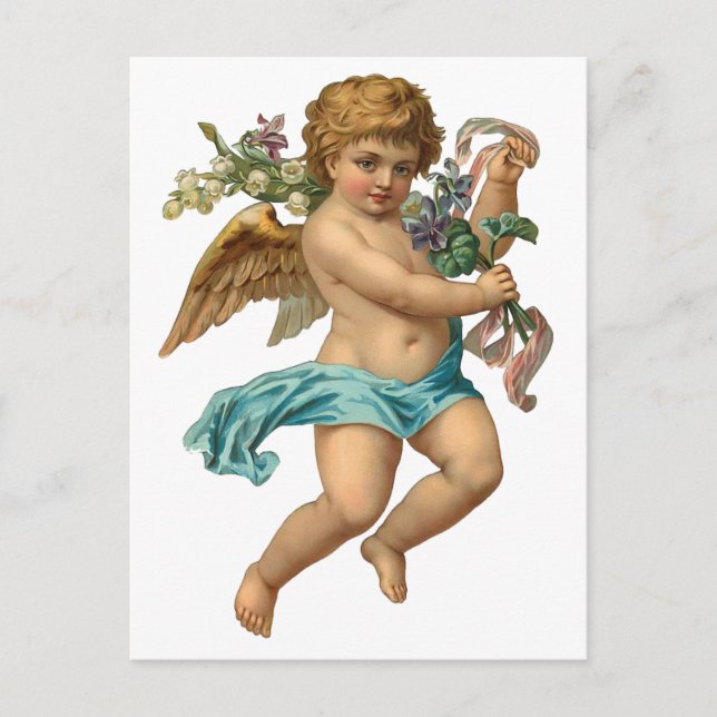 Cartão Postal Vintage "Blue Cherub" (Frente)