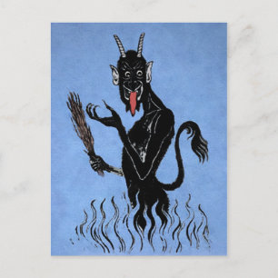 Cartão Postal Vintage Blue Krampus