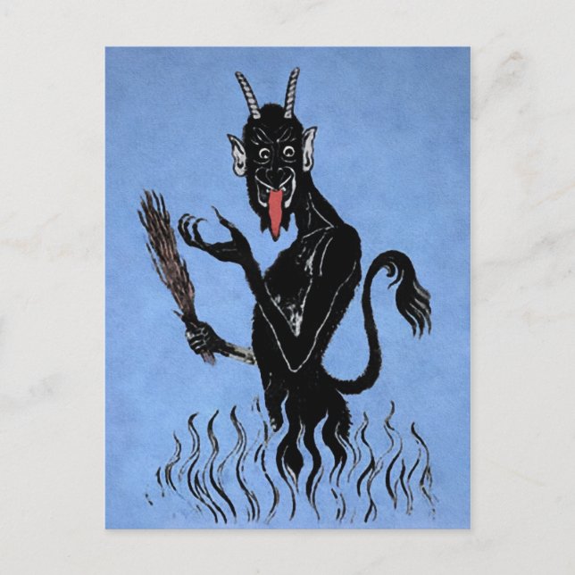 Cartão Postal Vintage Blue Krampus (Frente)