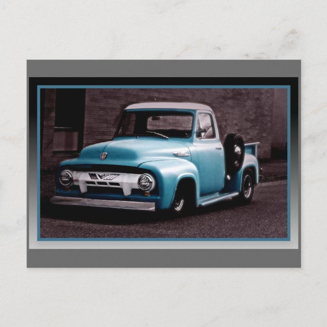 Cartão Postal Vintage Blue Pickup Truck (Frente)