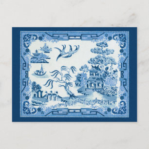 Cartão Postal Vintage Blue Willow