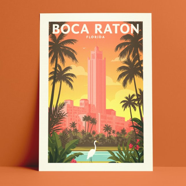 Cartão Postal Vintage Boca Raton Florida (Criador carregado)