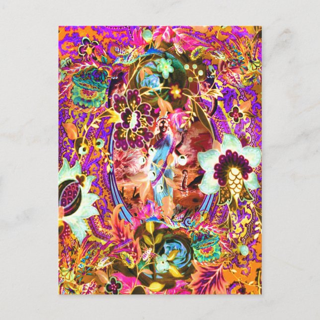 Cartão Postal Vintage Bohemian Goddese Neon (Frente)