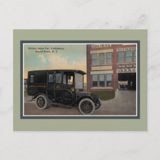 Cartão Postal Vintage Bolmer Motor Car Ambulância Brook NJ
