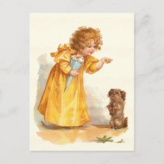 Cartão Postal Vintage bonito Frances Brundage pouco Goldilocks (Frente)