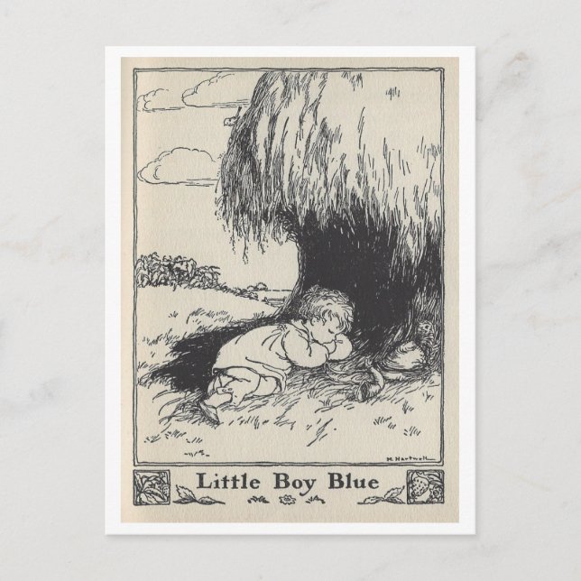 Cartão Postal Vintage Book Illustration Little Boy Blue (Frente)