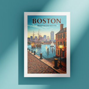 Cartão Postal Vintage Boston Massachusetts