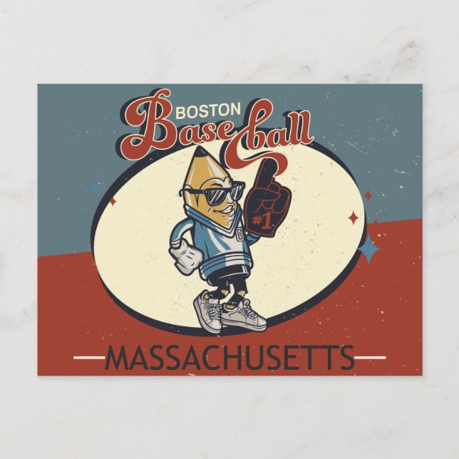 Cartão Postal Vintage Boston, Massachusetts Baseball (Frente)
