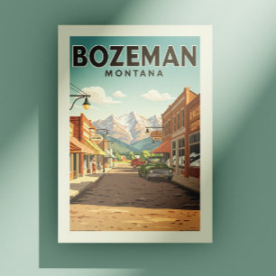 Cartão Postal Vintage Bozeman Montana