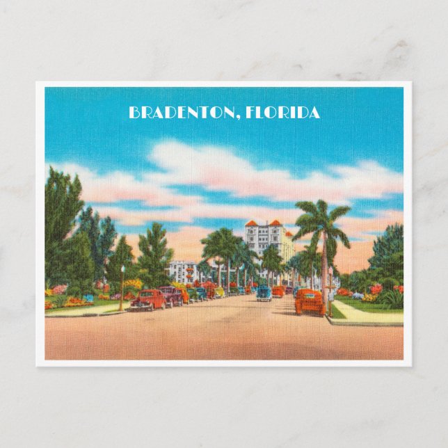Cartão Postal Vintage Bradenton, Florida (Frente)