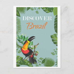 Cartão Postal Vintage Brasil Toucan Viagem
