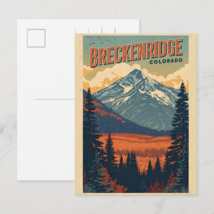Cartão Postal Vintage Breckenridge Colorado Montanha Rochosa