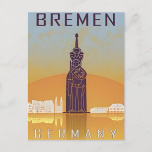 Cartão Postal vintage bremen Brême Alemanha Viagem allemagne