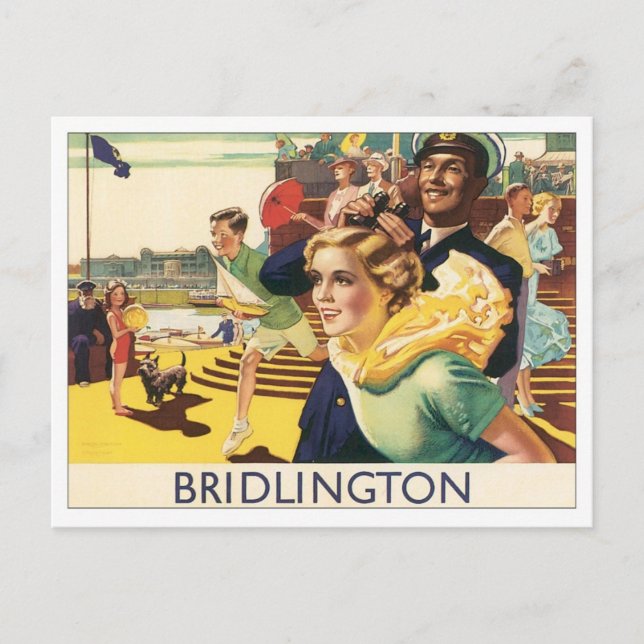 Cartão Postal Vintage Bridlington Inglaterra (Frente)