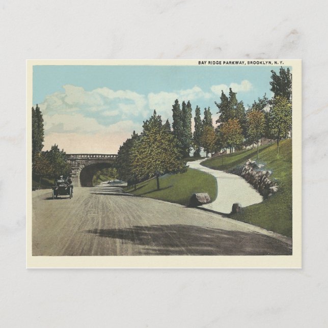 Cartão Postal Vintage Brooklyn Nova York (Frente)