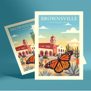 Cartão Postal Vintage Brownsville Texas