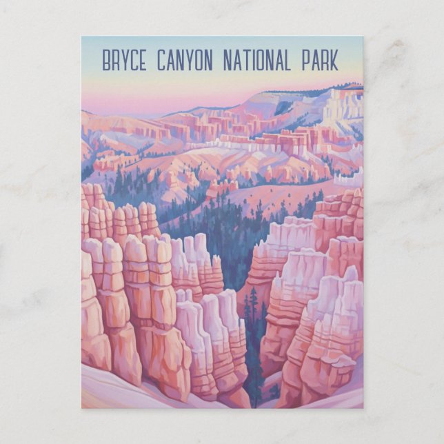 Cartão Postal Vintage Bryce Canyon National Park Utah (Frente)